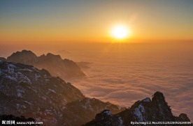 黄山云海落日