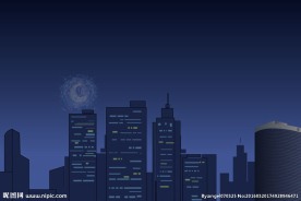 夜晚楼房场景flash动画