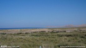 青海湖边沙漠