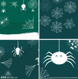 万圣节蜘蛛和蜘蛛网效果PS笔刷