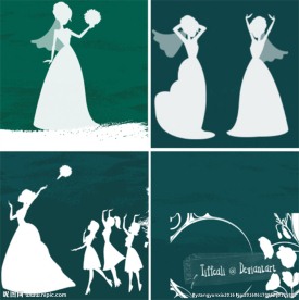 可爱的新娘剪影效果PS笔刷