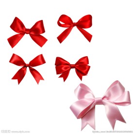 红色蝴蝶结免扣素材