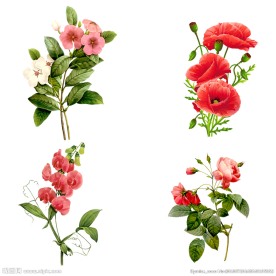 手绘花朵素材免扣