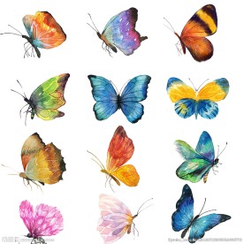 免抠手绘唯美蝴蝶