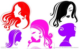 时尚女性头部剪影笔刷