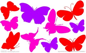 漂亮蝴蝶剪影笔刷