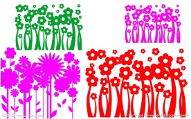 潮流小花朵背景笔刷