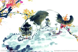 水墨画猫