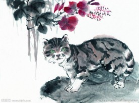 水墨画猫
