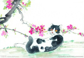 水墨画猫