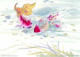 水墨画鱼