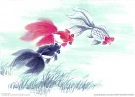 水墨画鱼