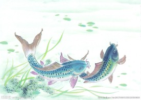 水墨画鱼