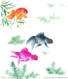 水墨画鱼