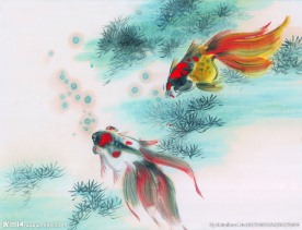 水墨画金鱼
