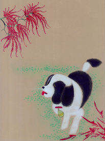 水墨画狗