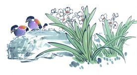 水墨画鸟