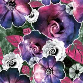 紫色花卉 印花布艺