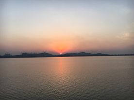 夕阳 洞庭湖 南湖 摄影
