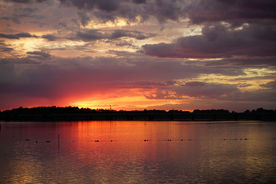 沈阳丁香湖 日落 晚霞