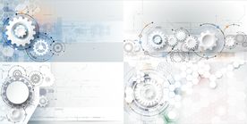 简洁白灰齿轮商务背景