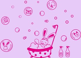 洗澡的兔子