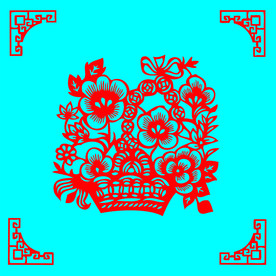 花篮剪纸