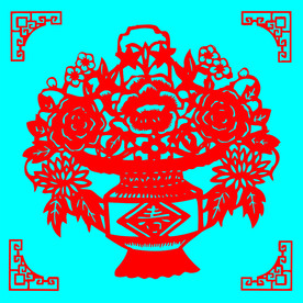 花篮剪纸