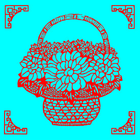 花篮剪纸