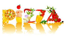 矢量披萨艺术字