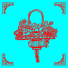 花篮剪纸