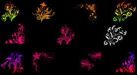 边角藤蔓花纹笔刷