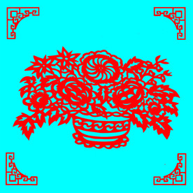 花篮剪纸