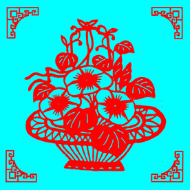 花篮剪纸