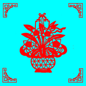 花篮剪纸