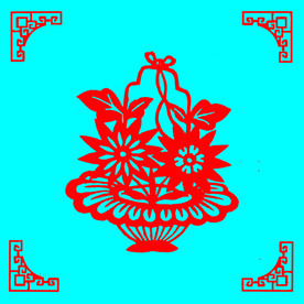 花篮剪纸