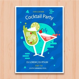 夏日party扁平化夏日插画