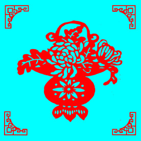 花篮剪纸
