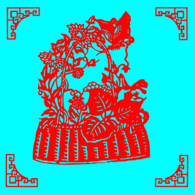 花篮剪纸