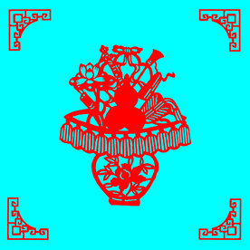 花篮剪纸