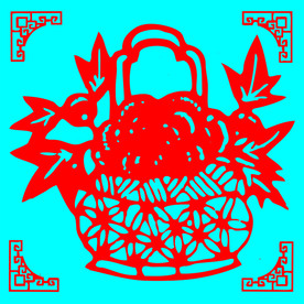 花篮剪纸