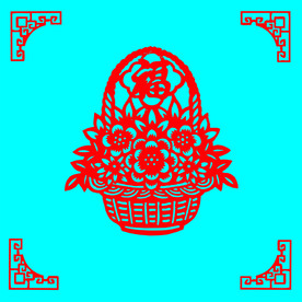 花篮剪纸