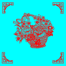 花篮剪纸