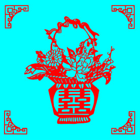 花篮剪纸