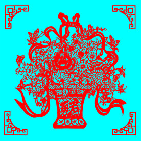 花篮剪纸