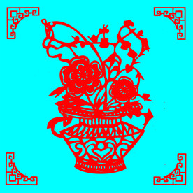 花篮剪纸