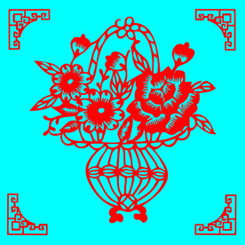 花篮剪纸