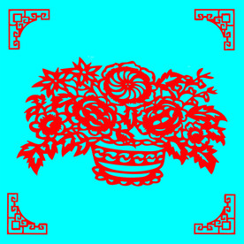 花篮剪纸