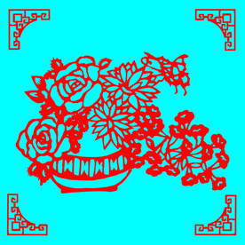 花篮剪纸