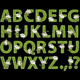 清新绿植字特殊字体
